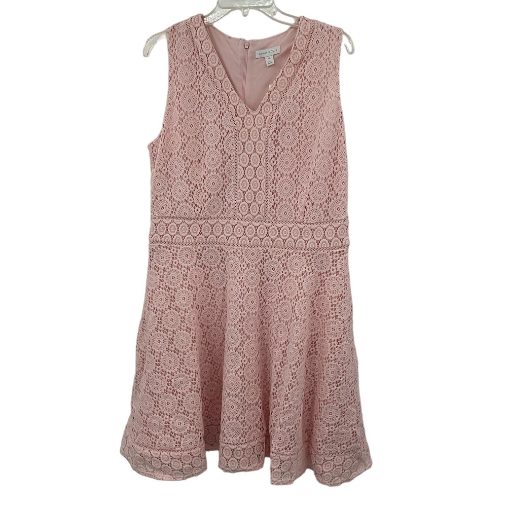 Charter Club Pink‎ Lace Dress Size PXL
